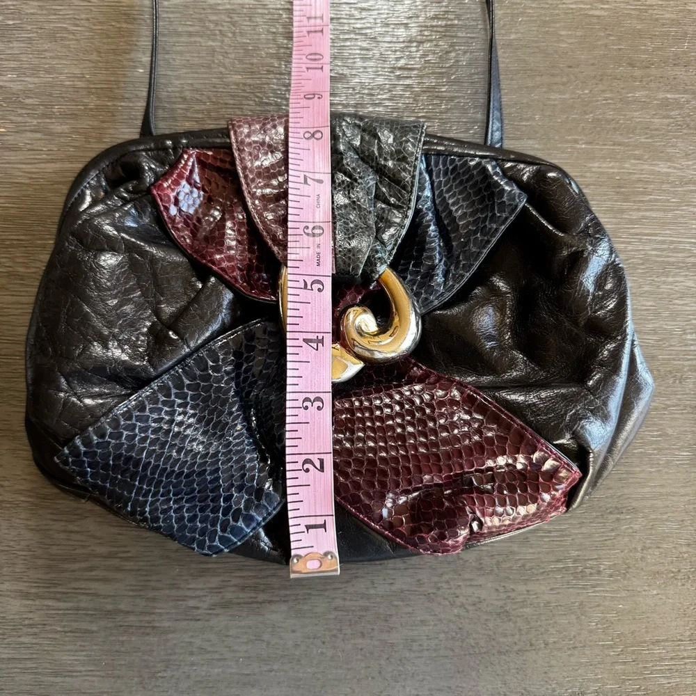 Sharif Vintage Black Patchwork Leather Crossbody Purse Bag